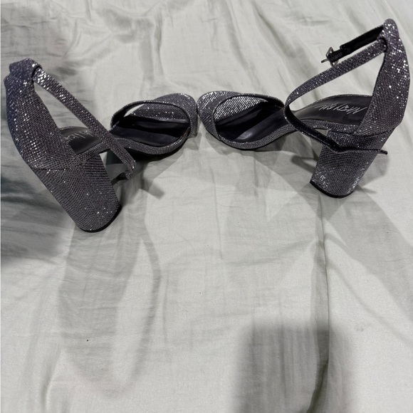 Nasty Gal Silver Glitter Heels - Picture 3 of 5